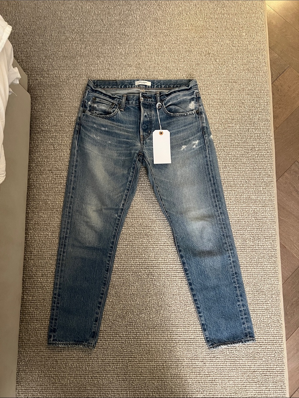 Moussy Faded Blue Cropped Straight Jeans
